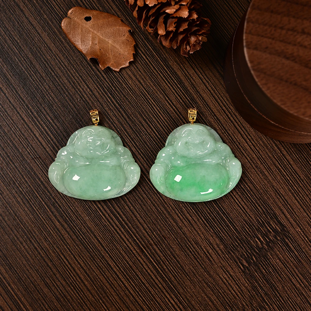 【子选好物】26 ZC07340-18K金镶嵌翡翠吊坠-多样性发一件-24*20*5