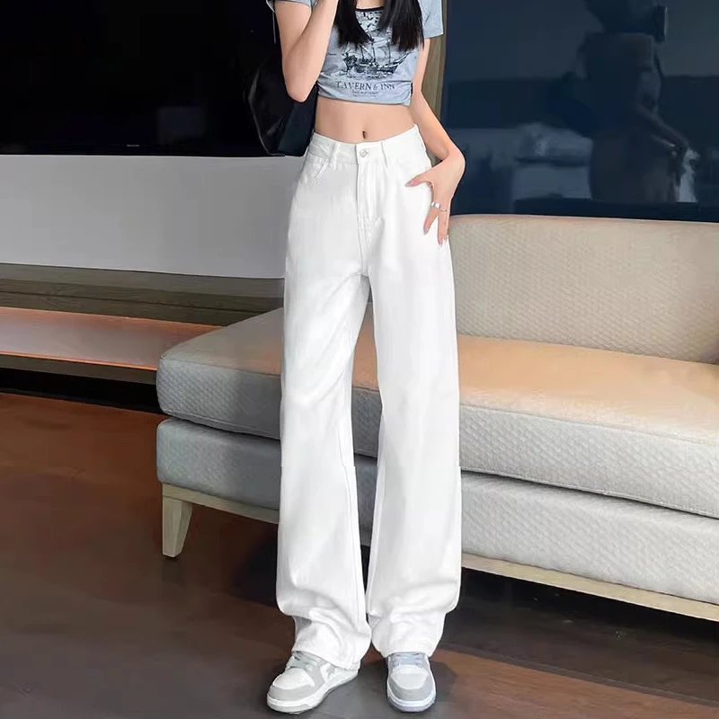 加绒「气质慵懒」垂感阔腿牛仔裤女新款高腰显瘦宽松直筒加长拖地裤