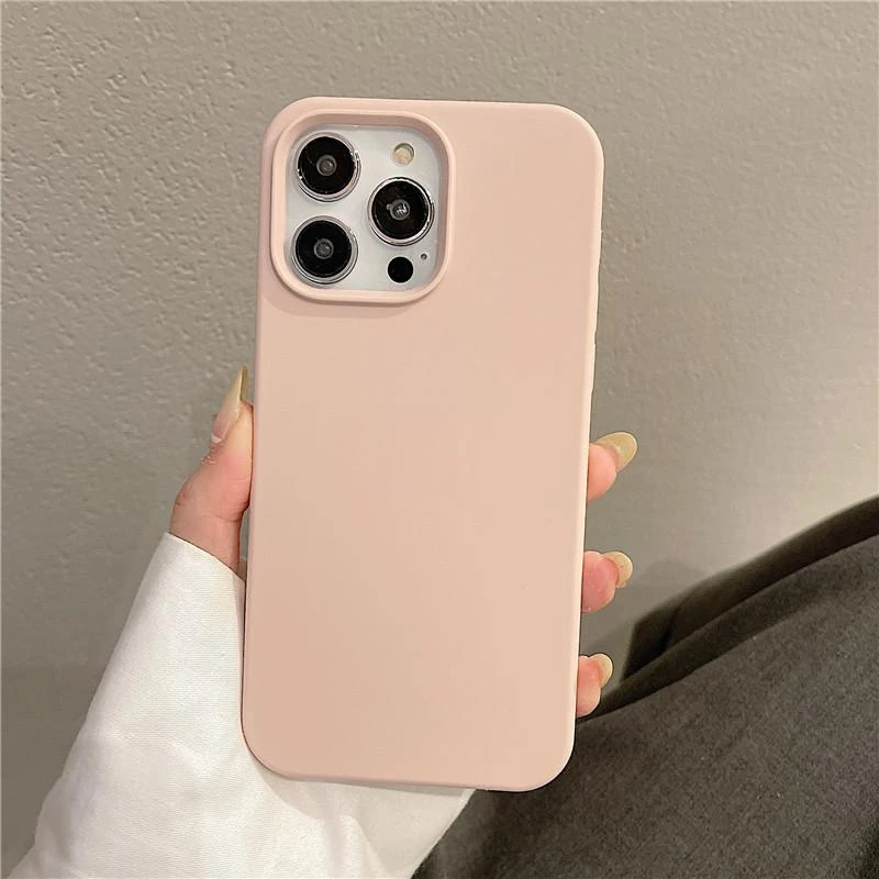 新款简约手机壳女耐脏全包液态硅胶14promax保护套iPhone12苹果15