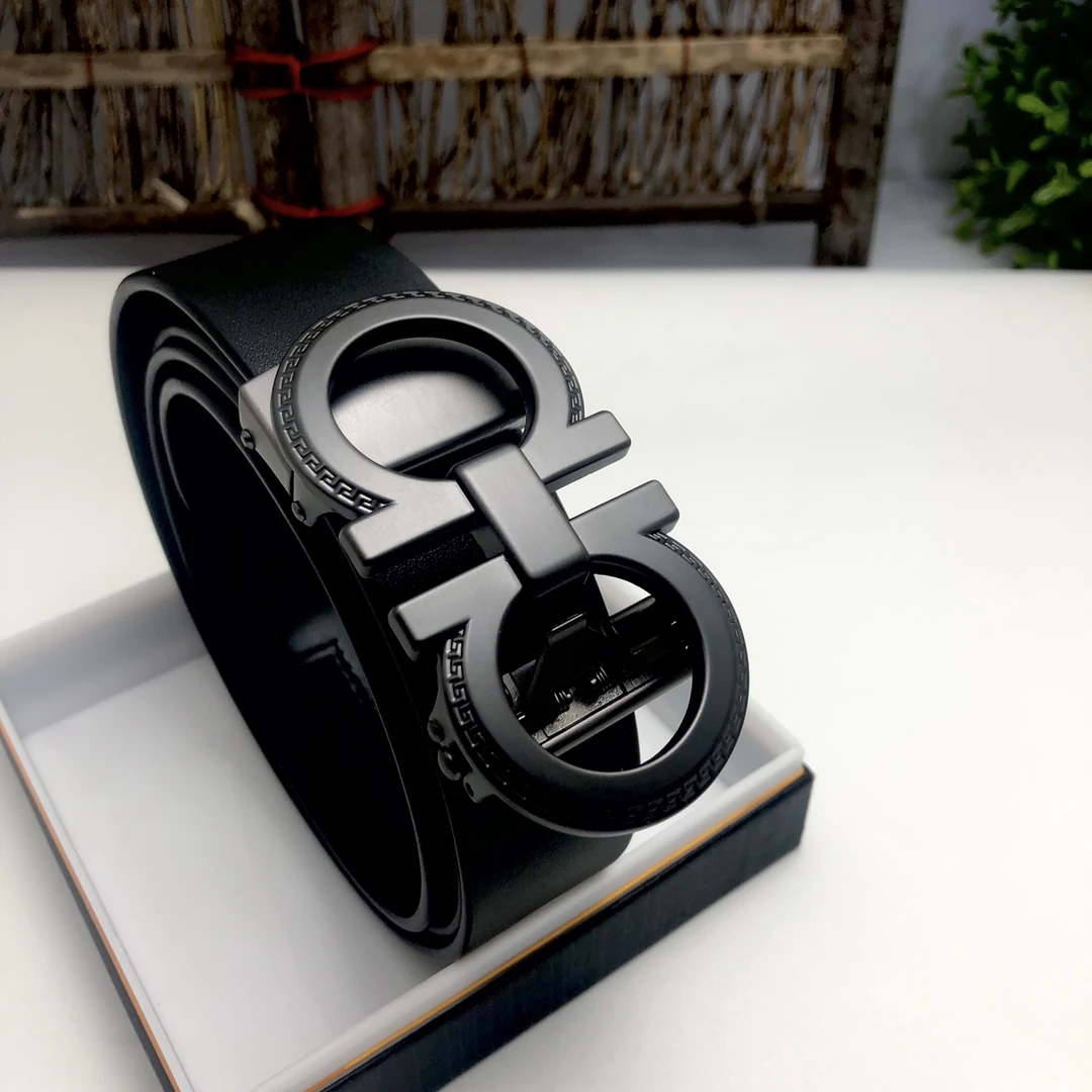 意大利头层植鞣皮3.5宽自动扣男士皮带