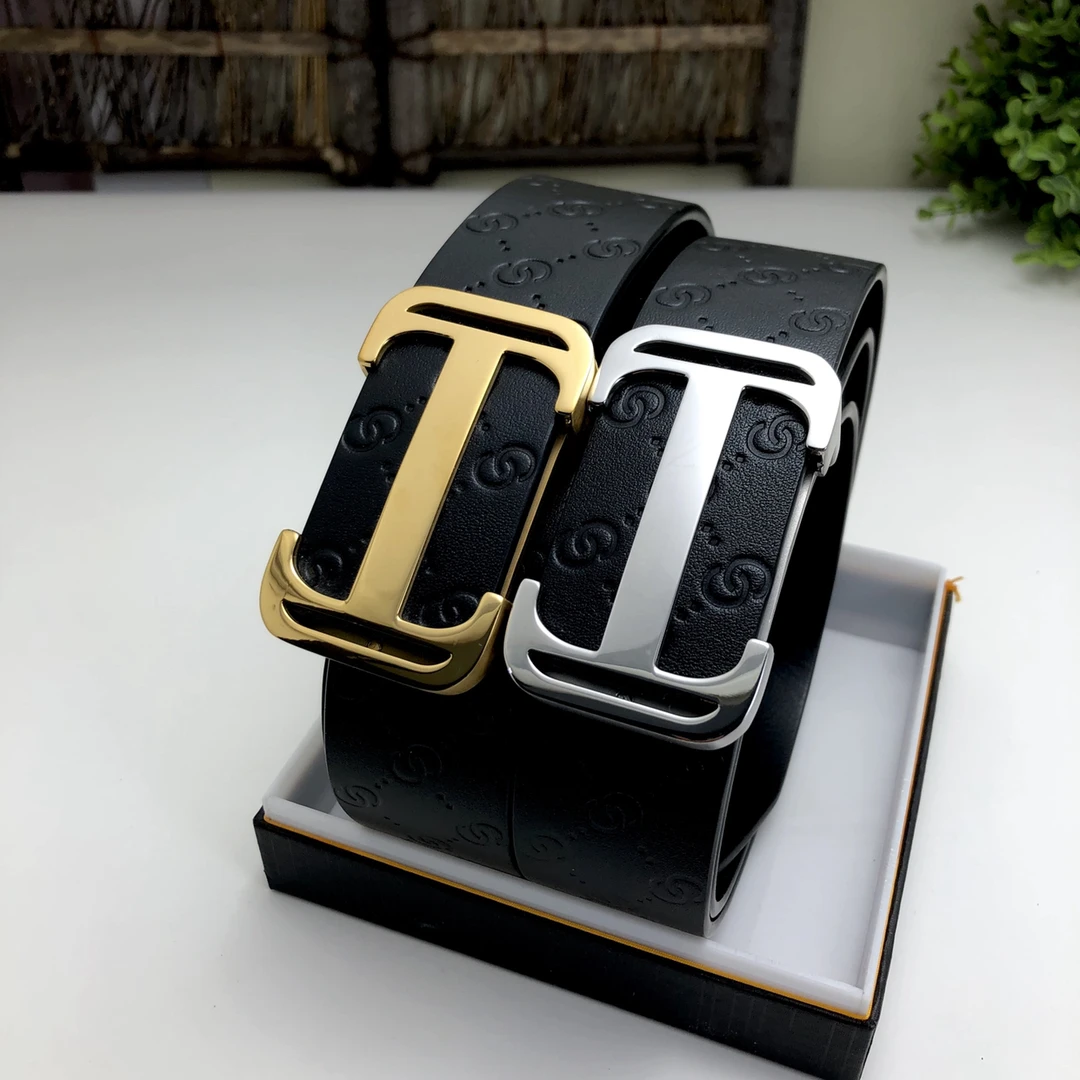 意大利头层植鞣皮304钢平滑扣男士腰带