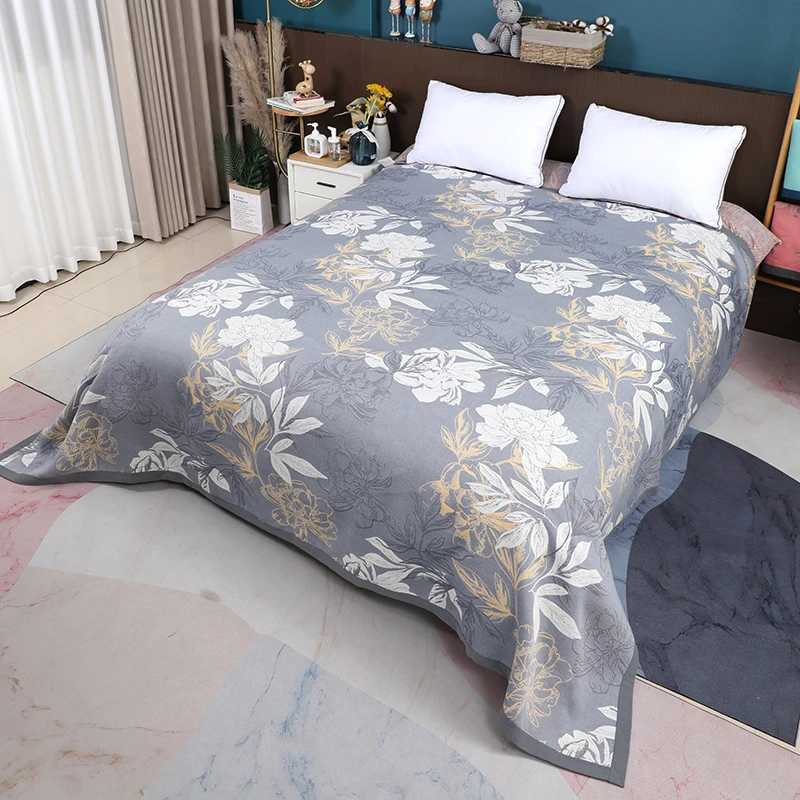 XDONGY(冬云家纺)230*250 全棉莱赛尔天 丝秋叶诗韵灰色床盖
