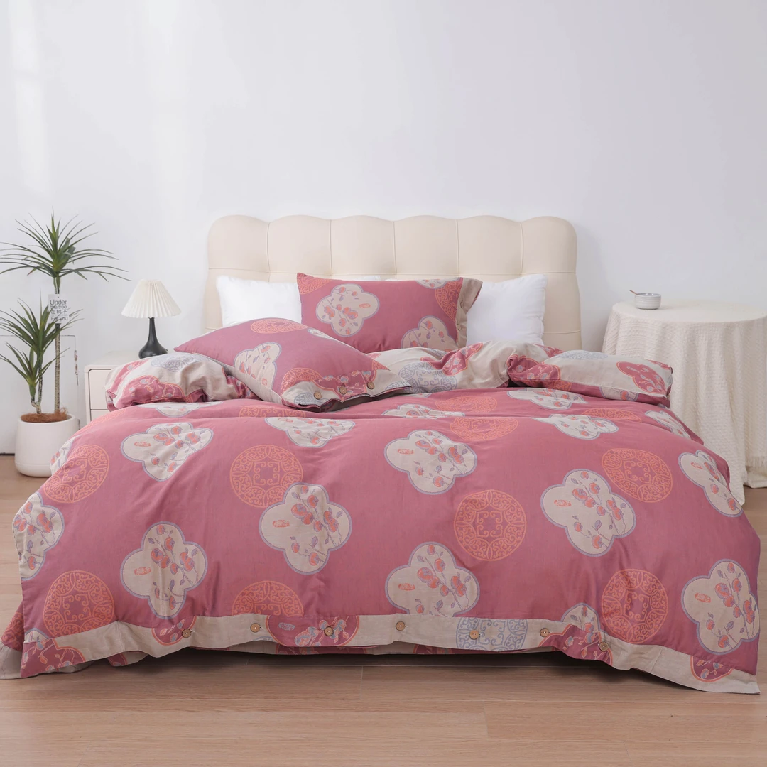 XDONGY（冬云家纺）高端水洗双层纱 香满园 色织提花四件套