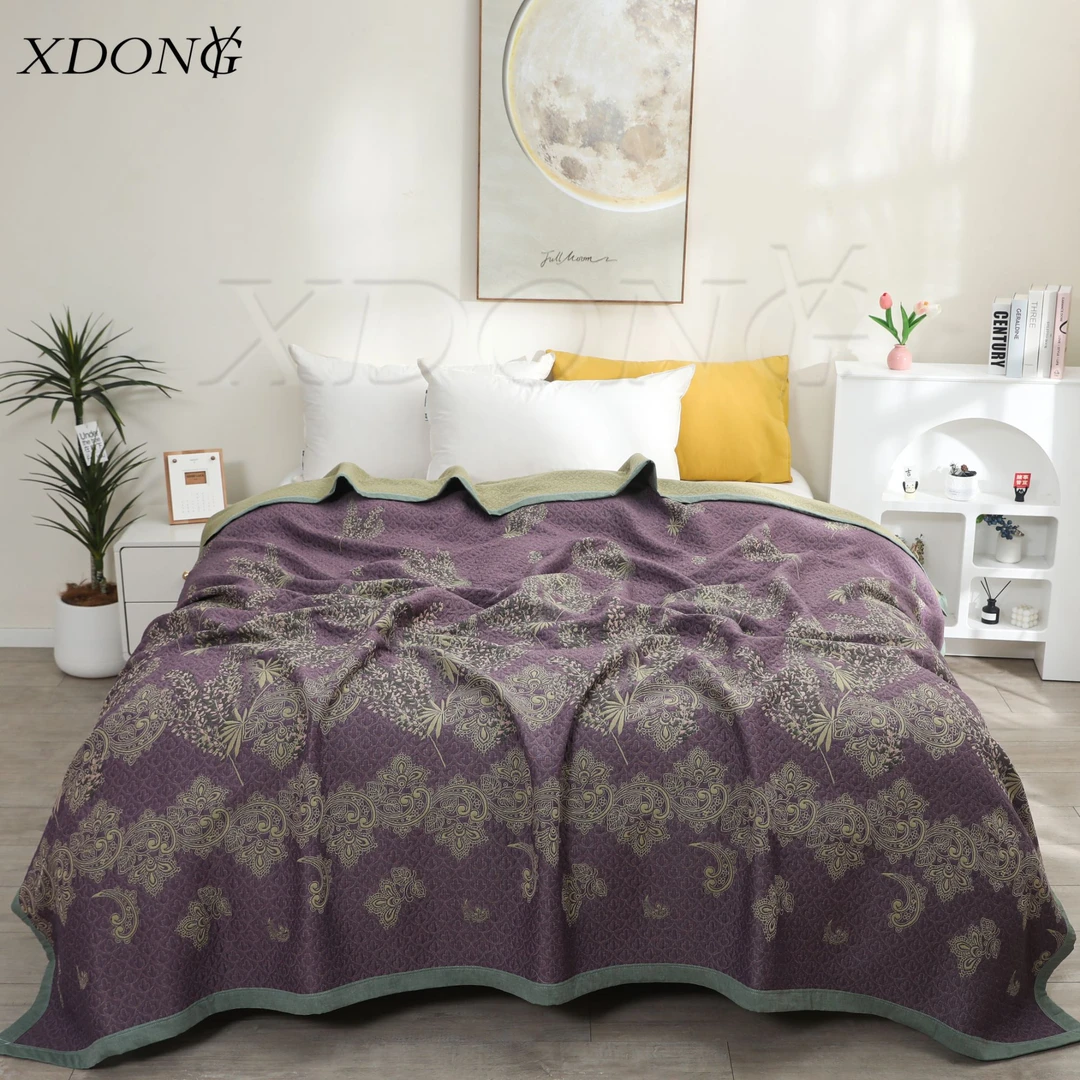 XDONGY（冬云家纺）240*250高定蚕蛹蛋白 巴山蜀 紫 色 丝柔 毯