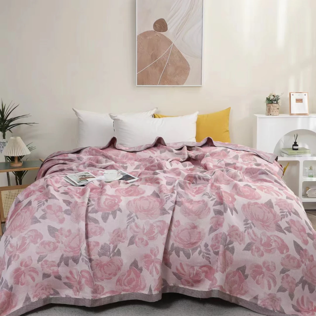 XDONGY（冬云家纺）高端230*250私人定制轻奢 圣诞蔷薇 理疗毯床盖