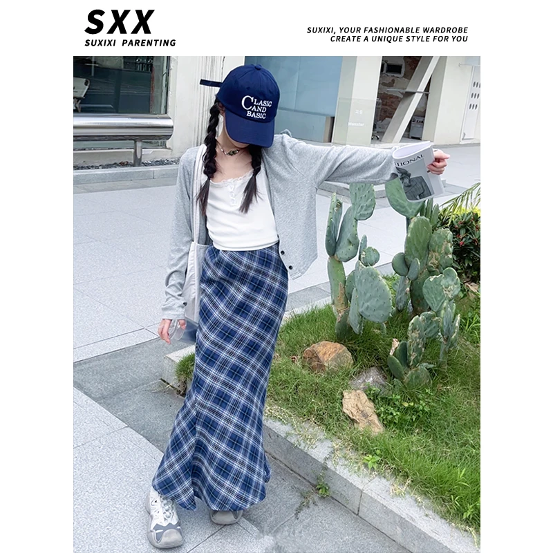 【LUCY定制】女童2023秋季洋气百搭灰色小开衫短款法式小坎肩外套