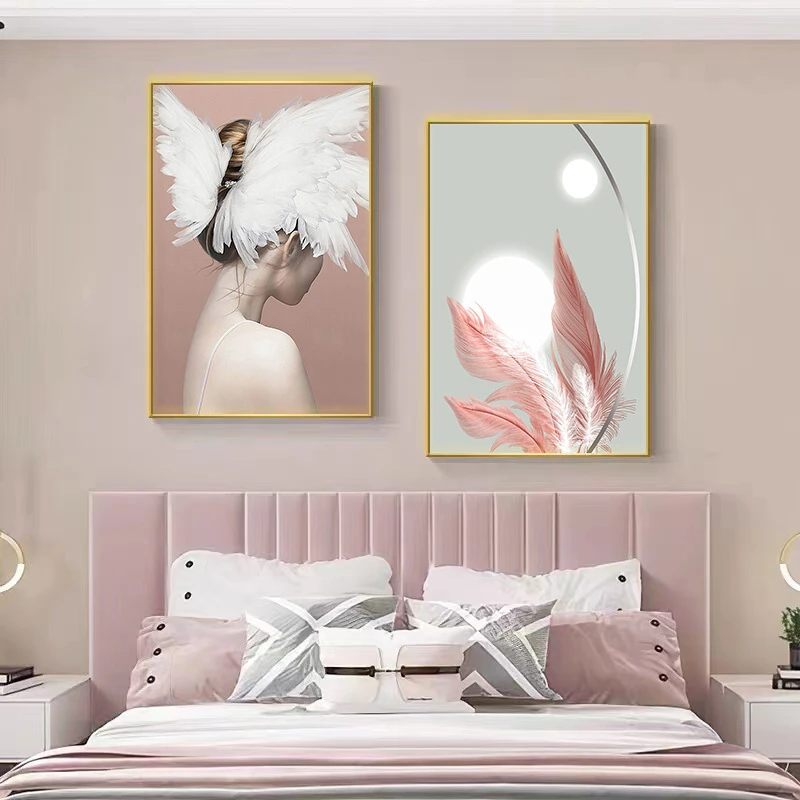 【两联床头画集合】美女卧室挂画装饰画现代简约床头主卧挂画晶瓷画