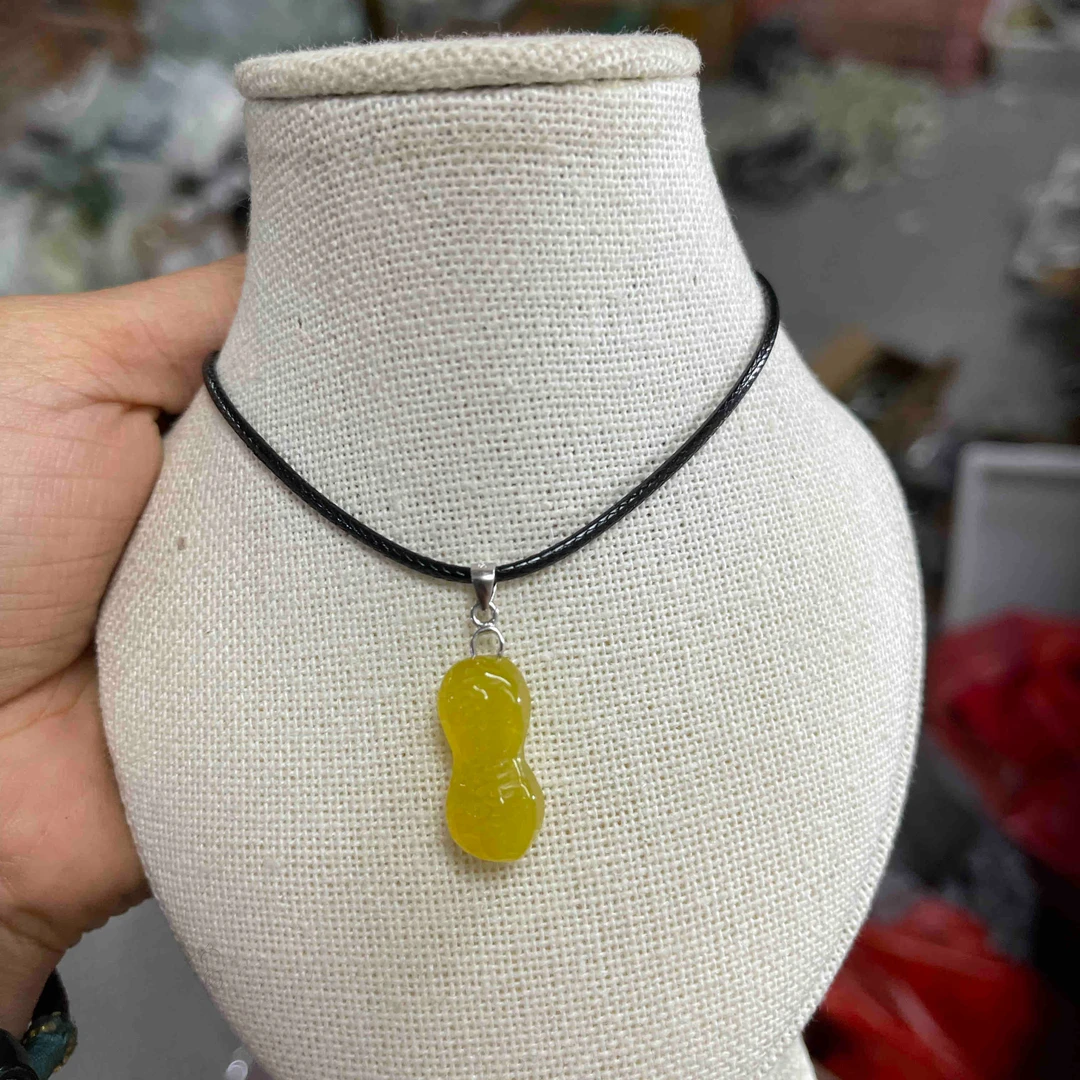 天然玉石天然玉石花生发货默认发黄色