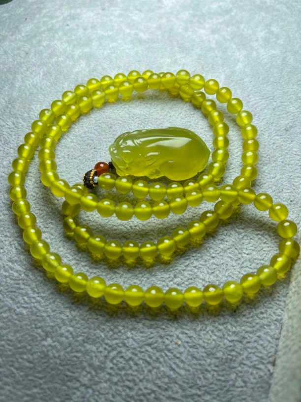 天然玉石金色吸米貔貅