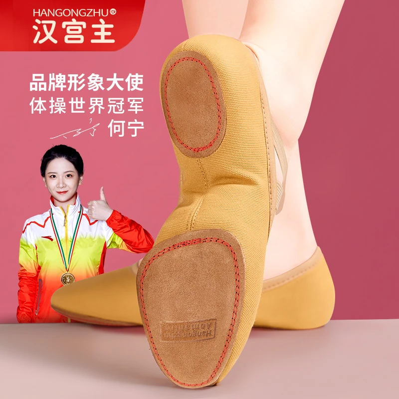舞蹈鞋女成人带跟古典舞鞋新款软底练功鞋教师专用室内室外跳舞鞋