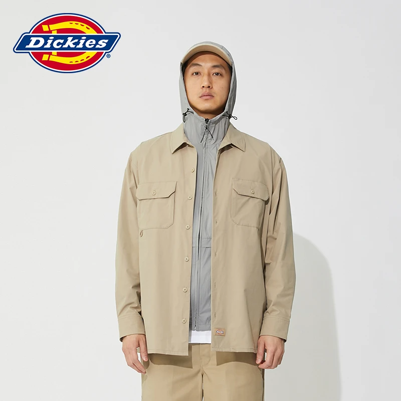 Dickies 24夏秋新款舒柔特材质工装精致翻领长袖衬衫宽松DK013100