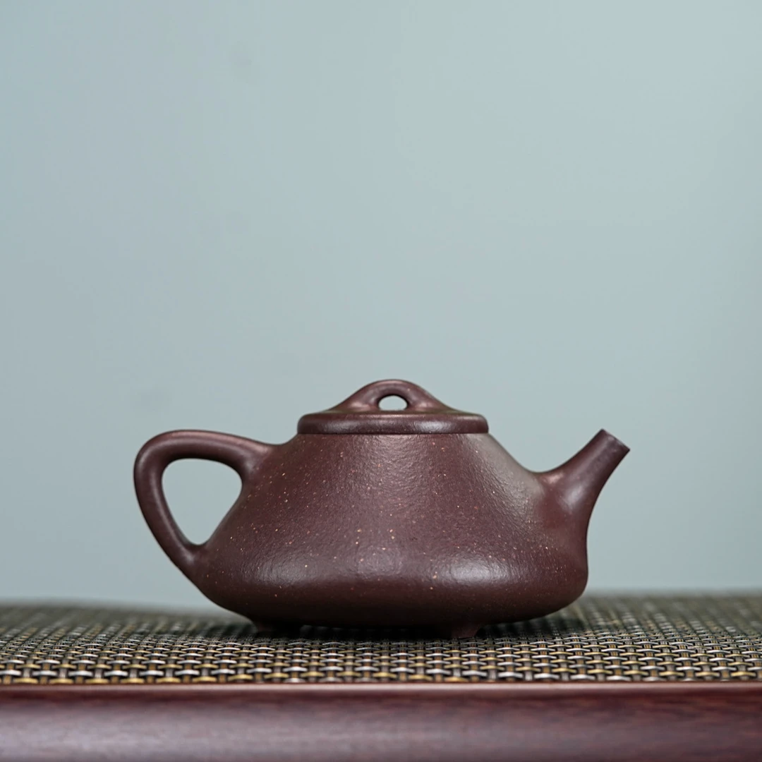 宜兴紫砂壶黄龙山原矿手工砂天青泥  子冶石瓢壶  全手工制