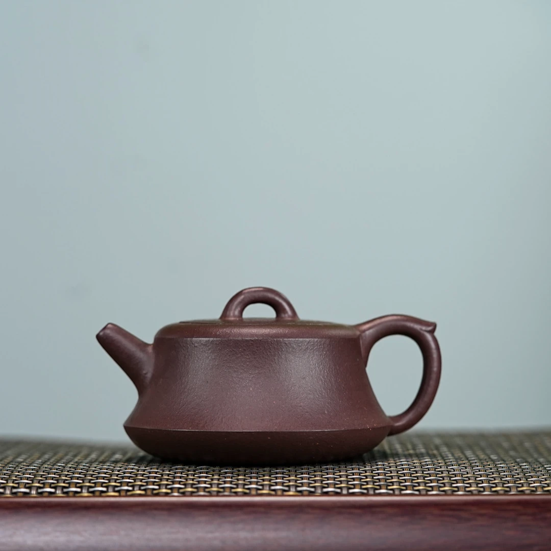 宜兴紫砂壶黄龙山原矿龙山天青泥  柱础壶  手制