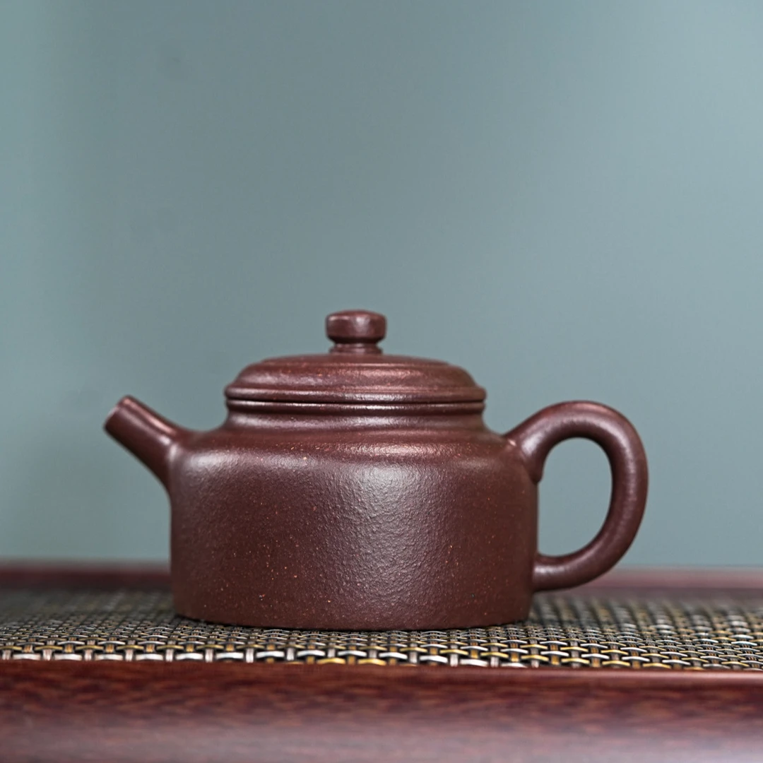 宜兴原矿紫砂壶 原矿大水潭天青 气窑平嘴德钟壶 紫砂壶