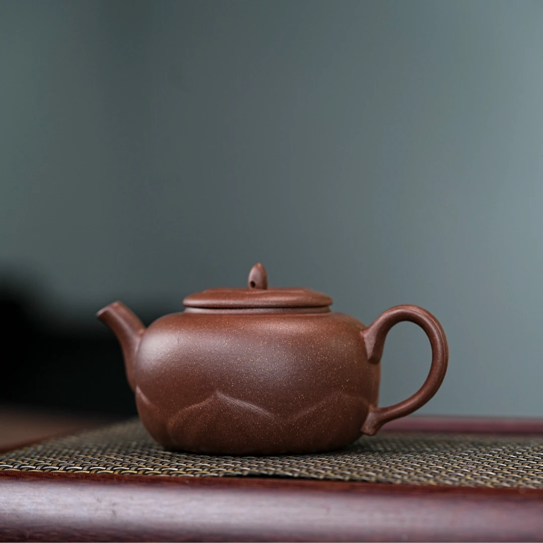 宜兴紫砂壶黄龙山原矿沉香泥 好运连连壶 手制