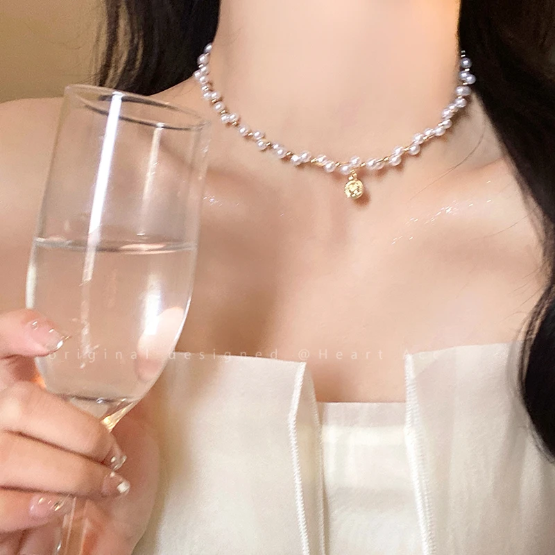 铜合金项链 珠珠颈链项链女款轻奢小众设计感配饰choker锁骨链潮