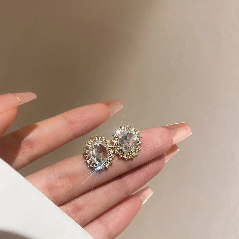 合金耳饰 鸽子蛋~温柔气质耳环小众设计感耳钉925银针高级感耳饰