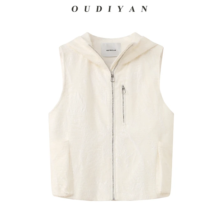 OUDIYAN | 小个子高端女装秋季宽松休闲百搭无袖拉链马夹外套