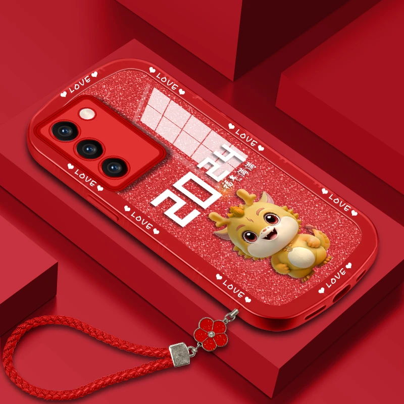 适用vivos16/pro手机壳福气满满透明硅胶小胖妞软壳保护套福气龙