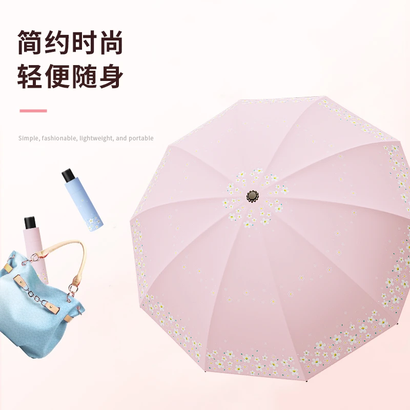 超大手动太阳伞高颜值浪漫樱花晴雨伞10骨加大防紫外线防晒遮阳伞