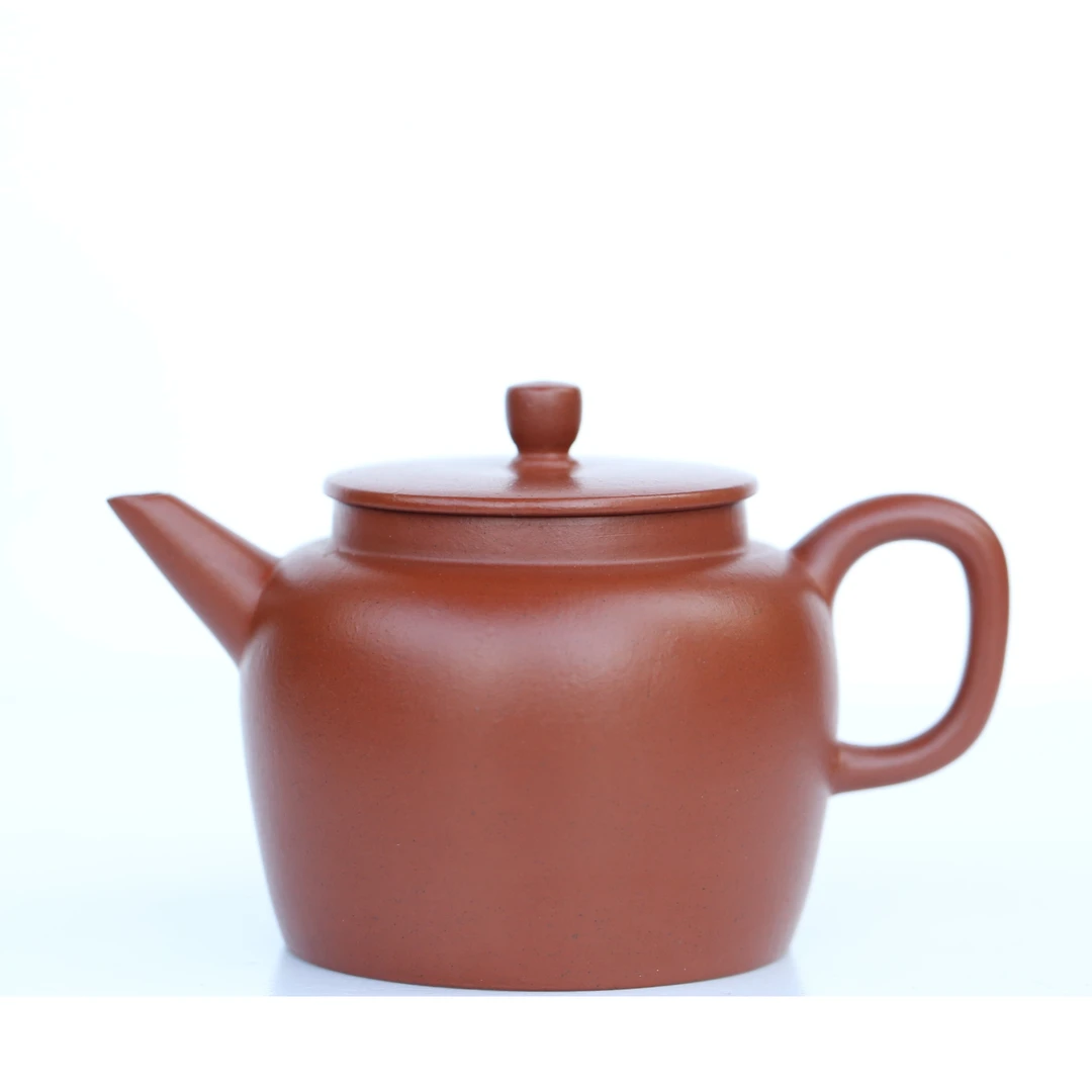 黄龙山原矿朱泥孟臣壶-剑流高德中75ml，独孔出，加网。