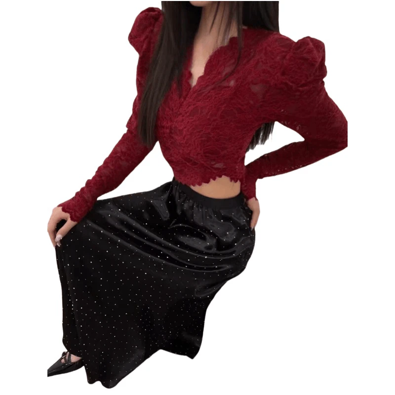 「主播推荐秋季新款」6028款蕾丝上衣