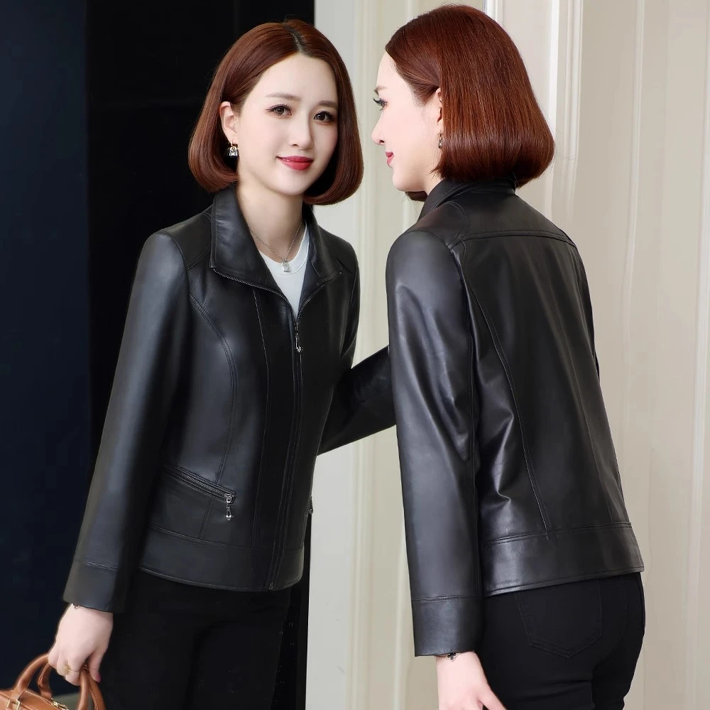 真皮皮衣女短款2025秋冬季新款海宁纯绵羊皮夹克单皮修身外套洋气