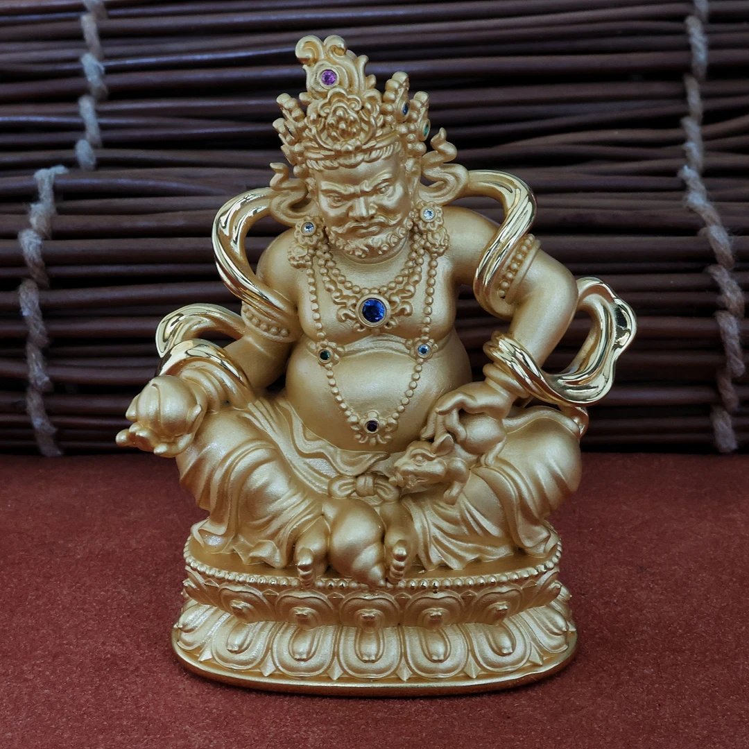 铜合金婚庆饰品 纯铜镀金手工雕刻创意精致大气精美黄财神摆件