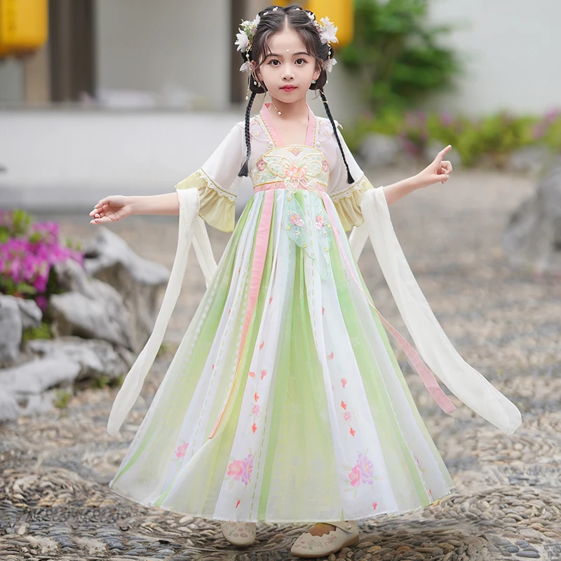 女童汉服连衣裙2025新款夏季中国风儿童襦裙唐装古风超仙公主裙夏