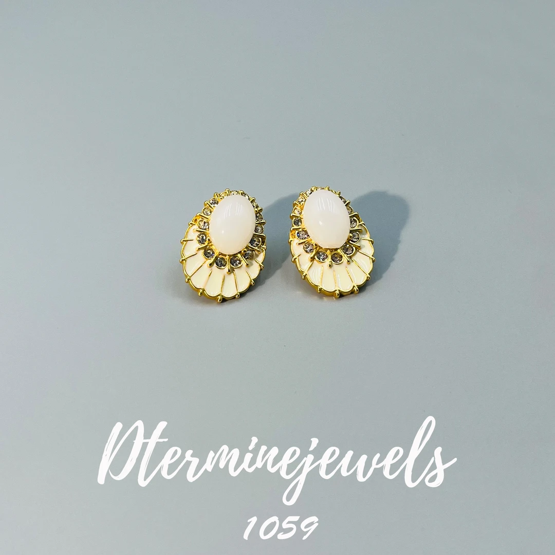 铜合金合成锆石耳饰 法式百搭精致设计师款耳饰-1059