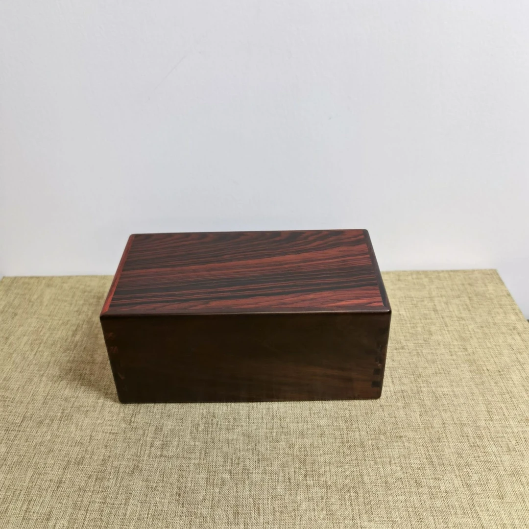 红酸枝微凹黄檀 全独板榫卯结构机关盒 尺寸16×9×7