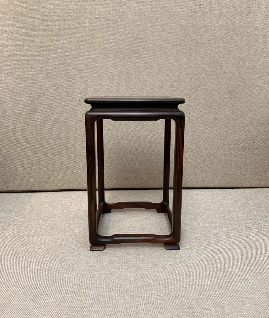 大红酸枝榫卯结构 独板花几 花架 尺寸17×17×28