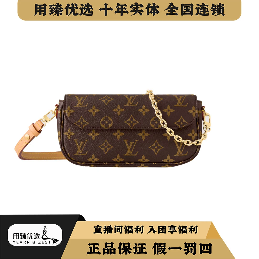 99新 LouisVuitton/路易威登 老花ivy 链条单肩包/BF6022000