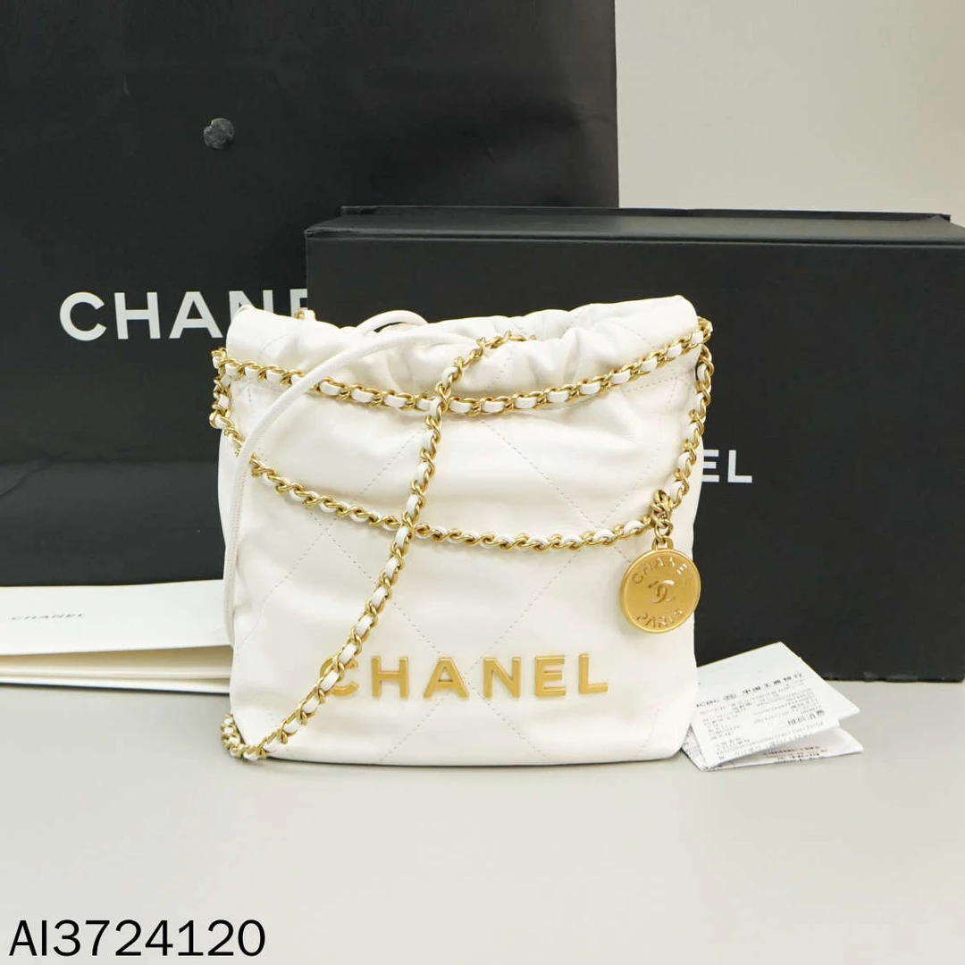 95新 Chanel/香奈儿 22bag白金垃圾袋mini/AI3724120