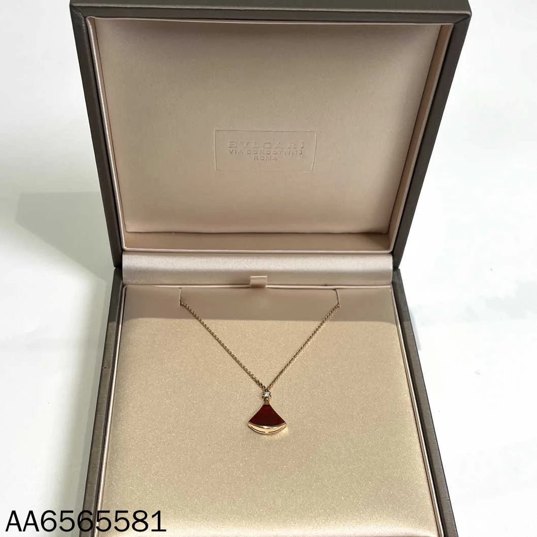 99新 BVLGARI/宝格丽 红玉髓扇子项链小号 AA6565581