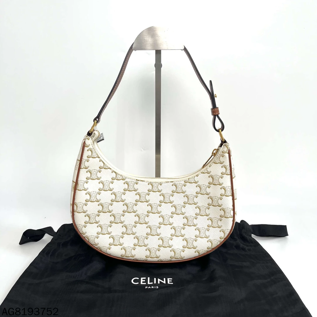 95新 Celine/思琳 eva凯旋门白老花腋下包/AG8193752