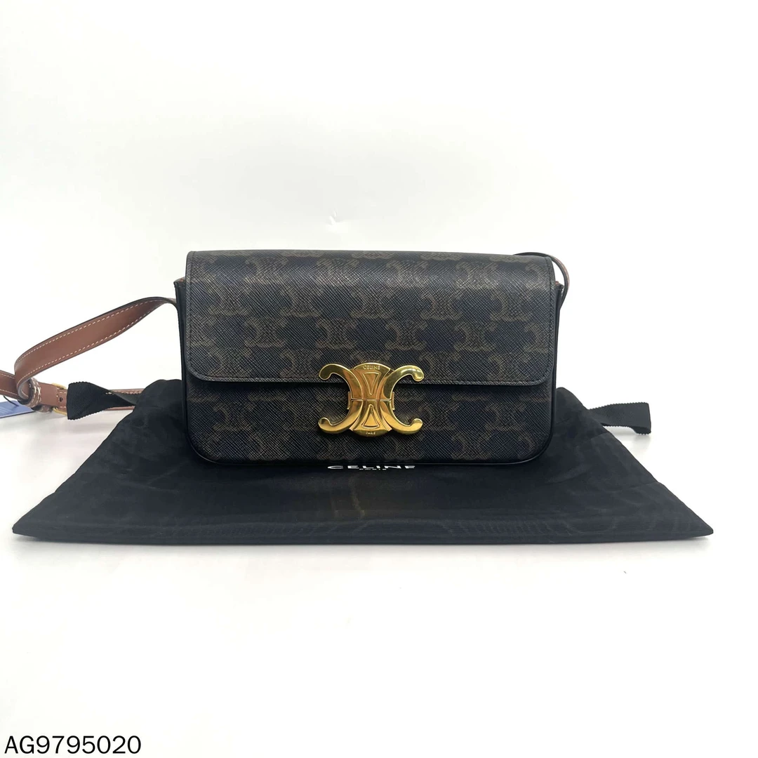 95新 Celine/思琳 凯旋门老花单肩包/AG9795020