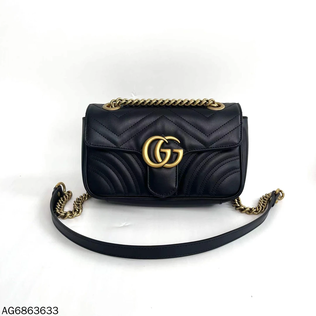 99新 GUCCI/古驰 古驰经典Marmont系列黑金马蒙22（新款）AG6863633