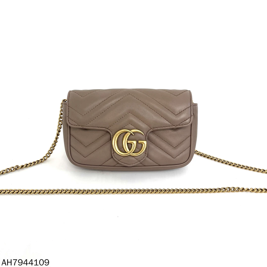 95新 GUCCI/古驰 奶茶色mini马蒙/AH7944109