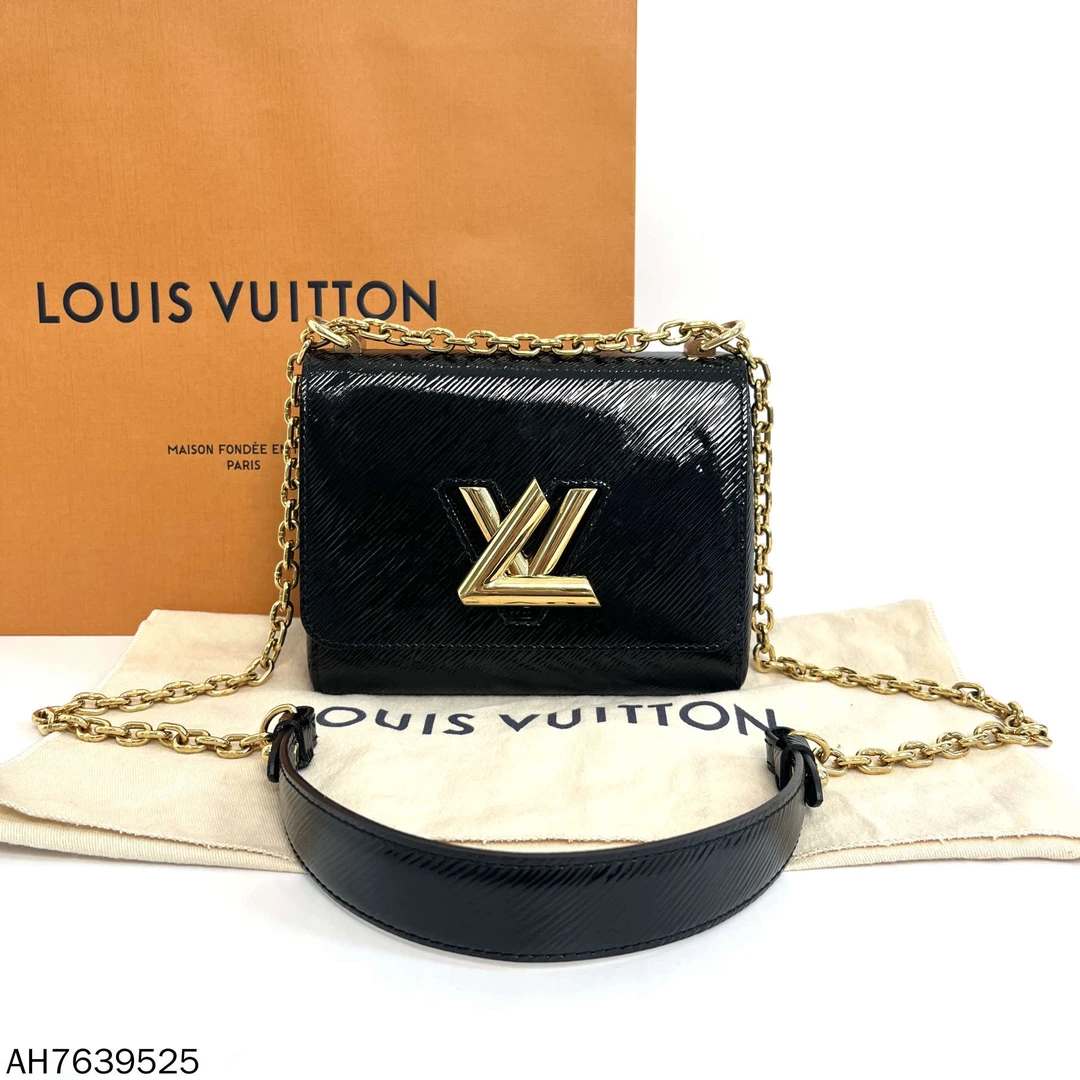 99新 LouisVuitton/路易威登 黑金亮面twist小号斜挎包/AH7639525