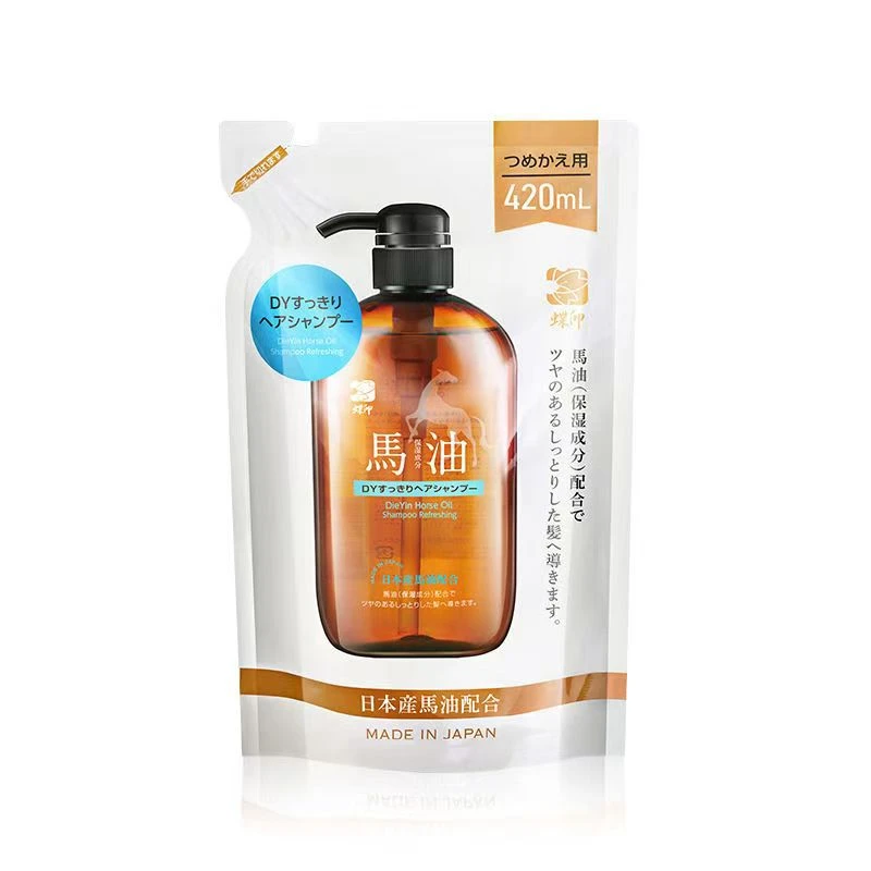 蝶印马油洗发水补水型补充装420ml    GUO