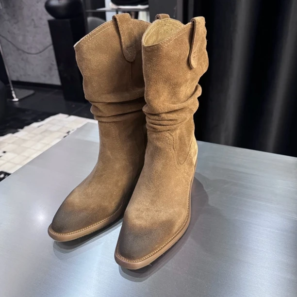 设计师款英伦风西部堆堆靴