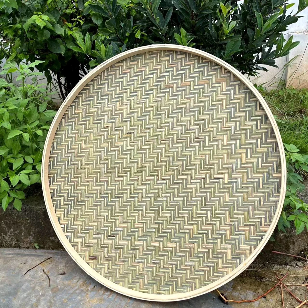竹青簸箕80厘米家用干货晾晒竹匾竹青皮纯手工编织广西竹制品
