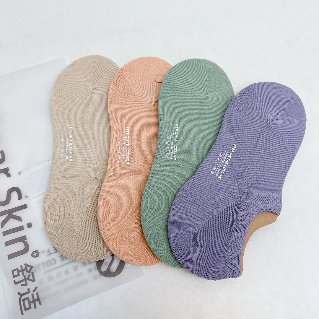 33001  女士棉质船袜4双装，适合34-39码