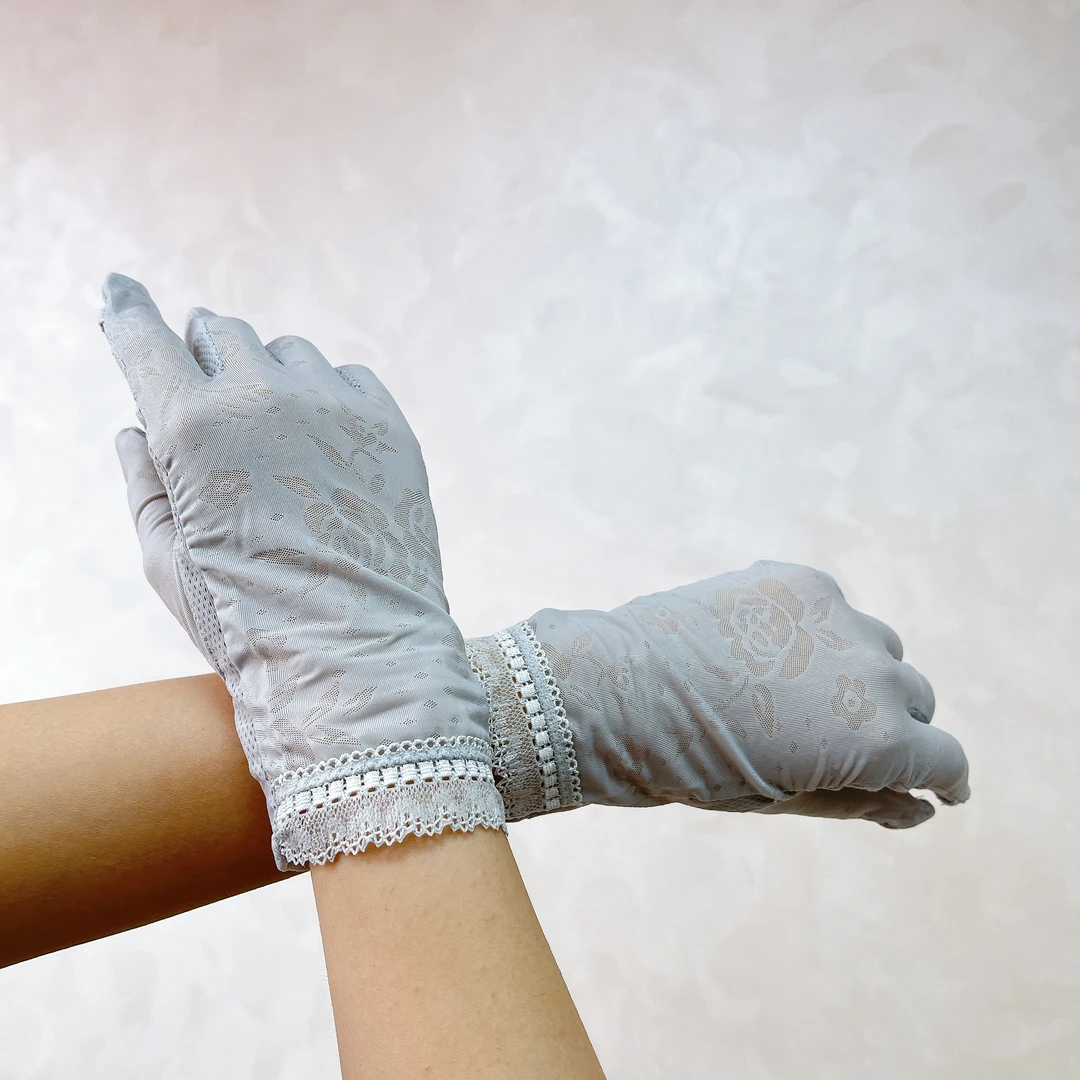 53530 蕾丝短款女士触屏防晒手套，防太阳UPF指数50+