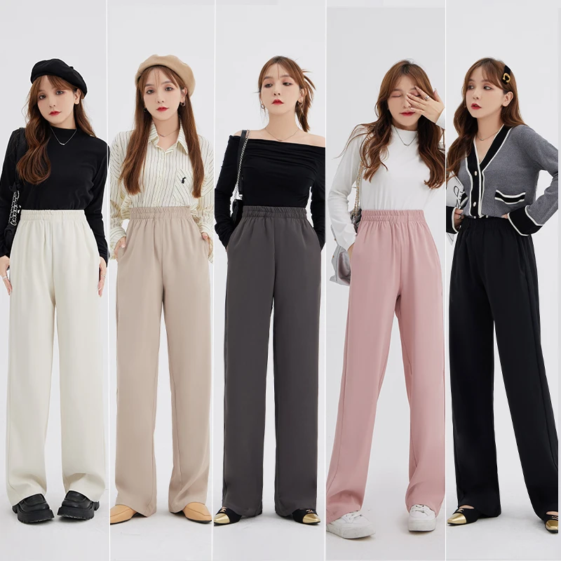 【涵胖胖】【青】微胖MM百搭显瘦侧边破骨直筒裤  2040