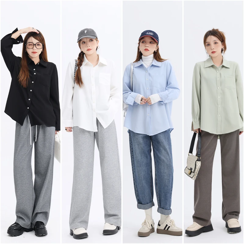 【涵胖胖】【青】简约正肩衬衣 2299