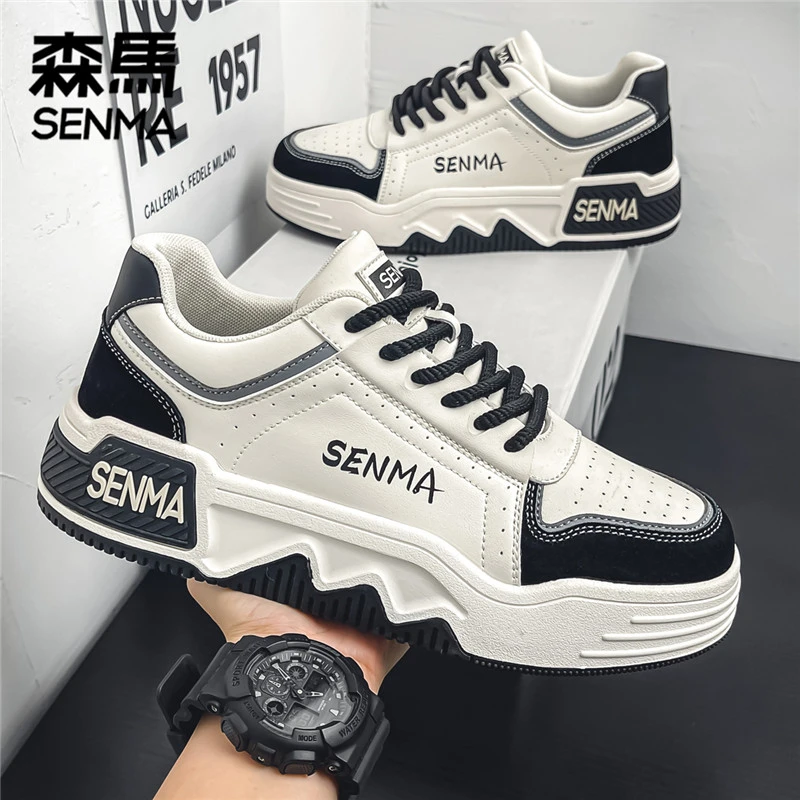 森马男鞋秋冬时尚厚底板鞋学生百搭休闲低帮鞋韩版潮流防滑运动鞋