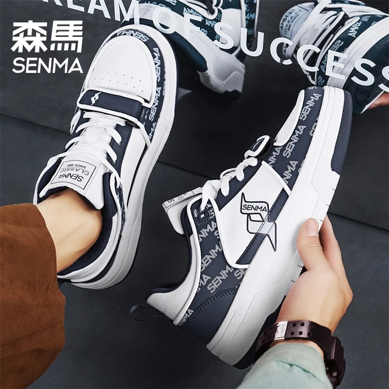 森马男鞋冬季海军蓝时尚复古板鞋厚底潮流百搭青少年学院风潮鞋男