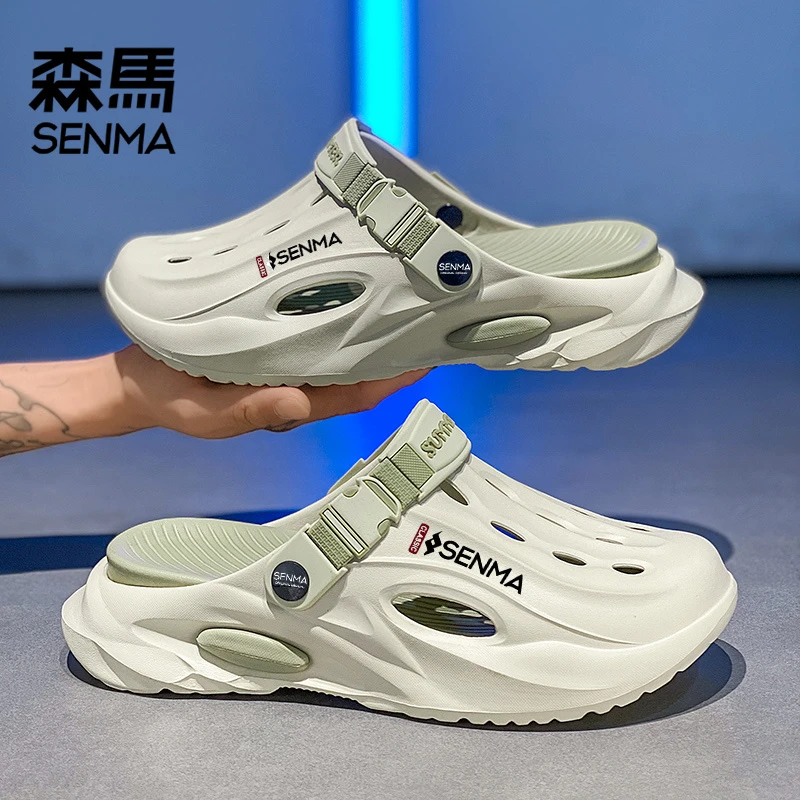 森马男鞋夏季透气镂空两用软底轻便包头拖休闲百搭厚底时尚凉拖鞋